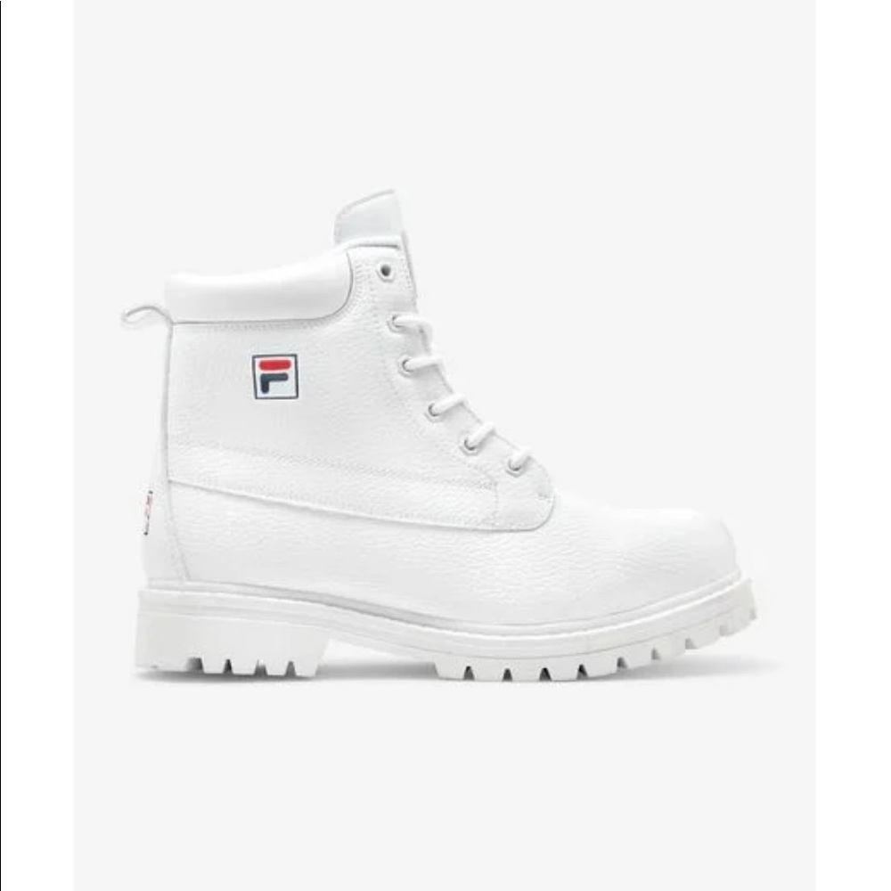 (GS) Kids size 7 Fila White Leather Boots